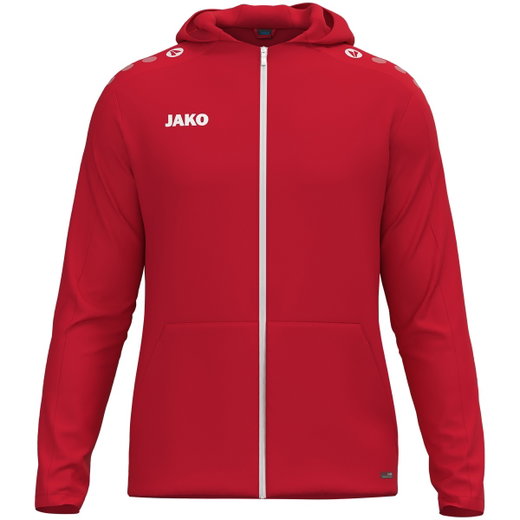 JAKO Kapuzenjacke One (Innenseite aus Micro-Fleece, 100% rec. Polyester) rot Kinder