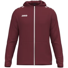 JAKO Hooded Jacket One (Inner side made of micro-fleece, 100% recycled polyester) burgundy children