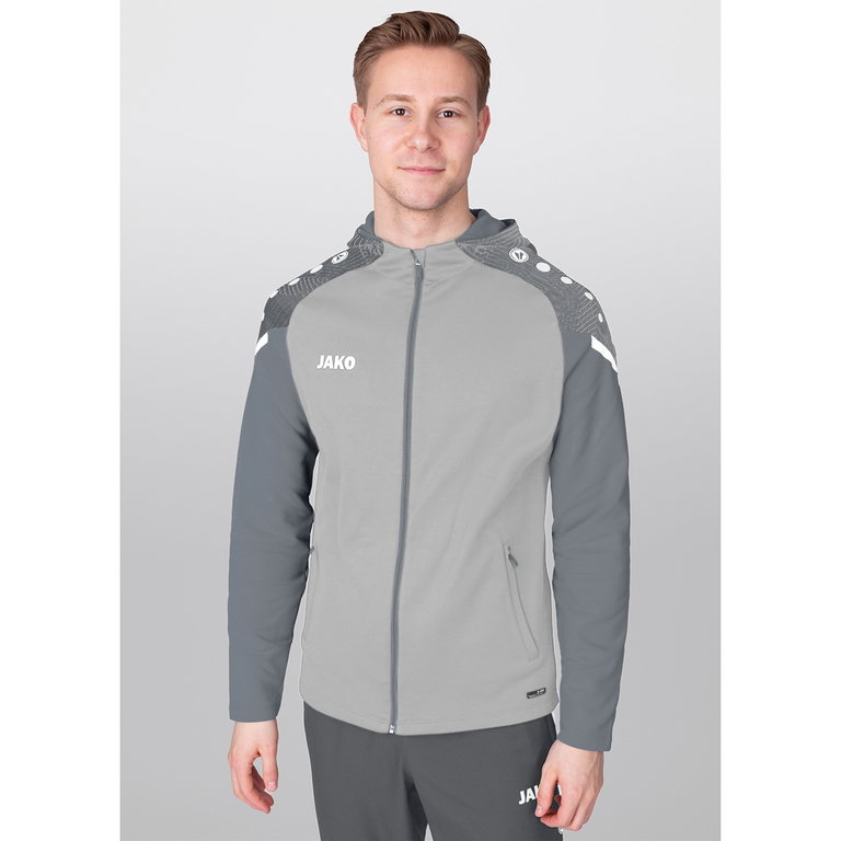 JAKO Kapuzenjacke Performance (Polyester-Fleece) hellgrau Herren