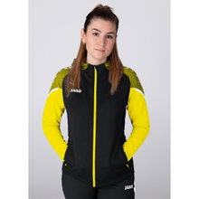 JAKO Hooded Jacket Performance (Polyester Fleece) black/yellow Women