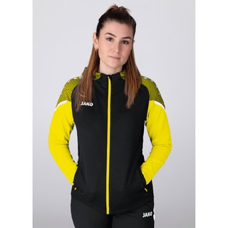 JAKO Kapuzenjacke Performance (Polyester-Fleece) schwarz/gelb Damen