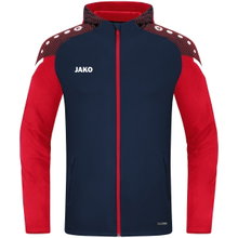 JAKO Kapuzenjacke Performance (Polyester-Fleece) marineblau/rot Kinder