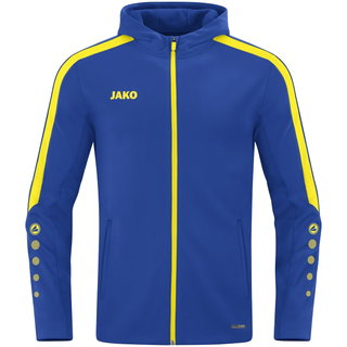 JAKO Kapuzenjacke Power (Polyester-Fleece, Seitentaschen mit Reißverschluss) royalblau/gelb Kinder