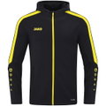 JAKO Kapuzenjacke Power (Polyester-Fleece, Seitentaschen mit Reißverschluss) schwarz/gelb Herren