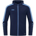 JAKO Kapuzenjacke Power (Polyester-Fleece, Seitentaschen mit Reißverschluss) marineblau/skyblau Herren