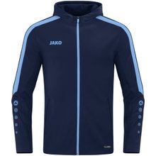 JAKO Hooded Jacket Power (Polyester Fleece, Side Pockets with Zipper) Navy Blue/Sky Blue Men