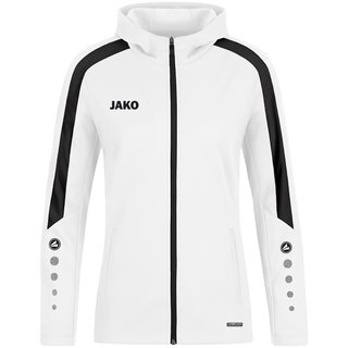 JAKO Kapuzenjacke Power (Polyester-Fleece, Seitentaschen mit Reißverschluss) weiss Damen