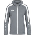 JAKO Kapuzenjacke Power (Polyester-Fleece, Seitentaschen mit Reißverschluss) dunkelgrau Damen