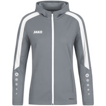 JAKO Hooded Jacket Power (Polyester Fleece, Side Pockets with Zip) Dark Grey Women