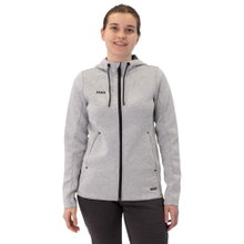 JAKO Kapuzenjacke Premium Basics (Double-Tech-Knit) hellgrau Damen