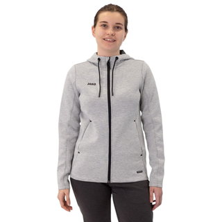 JAKO Kapuzenjacke Premium Basics (Double-Tech-Knit) hellgrau Damen