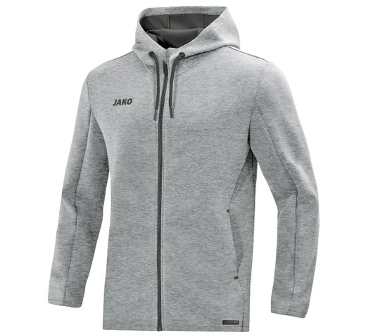 JAKO Kapuzenjacke Premium Basics (Double-Tech-Knit) hellgrau Herren