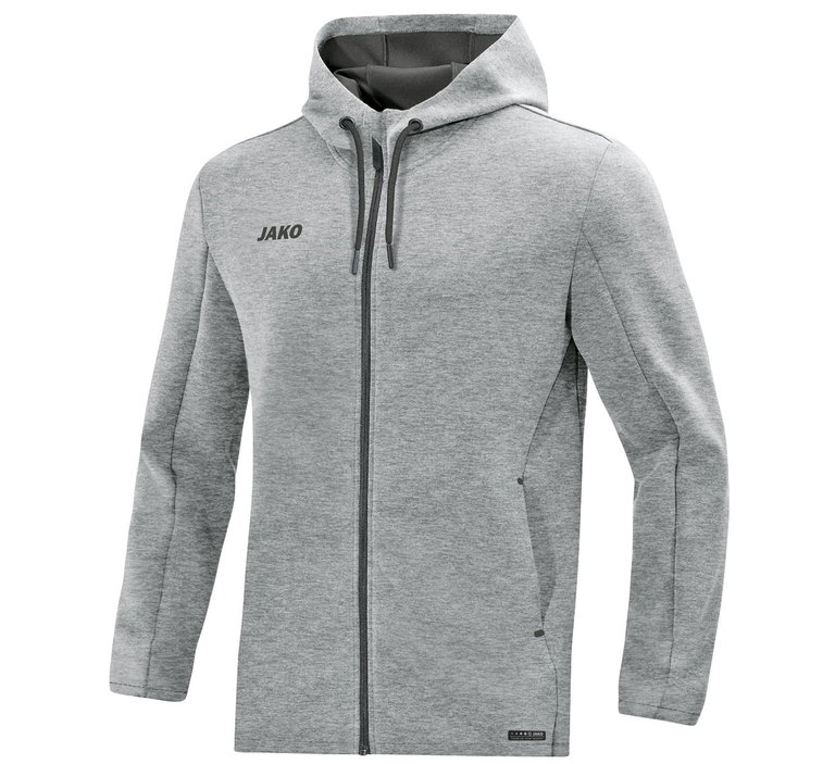 JAKO Kapuzenjacke Premium Basics (Double-Tech-Knit) hellgrau Herren