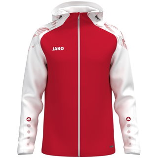 JAKO Kapuzenjacke Sonic (strapazierfähig, weiches Tragegefühl) rot/weiss Kinder