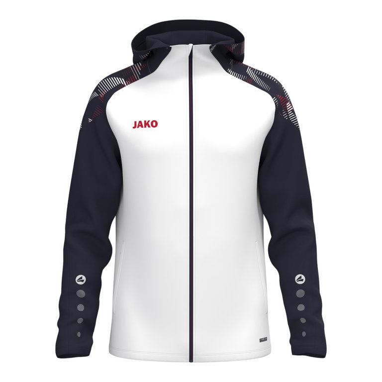 JAKO Kapuzenjacke Sonic (strapazierfähig, weiches Tragegefühl) weiss/marineblau/rot Herren