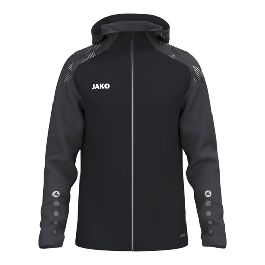 JAKO Kapuzenjacke Sonic (strapazierfähig, weiches Tragegefühl) schwarz/anthrazitgrau Herren