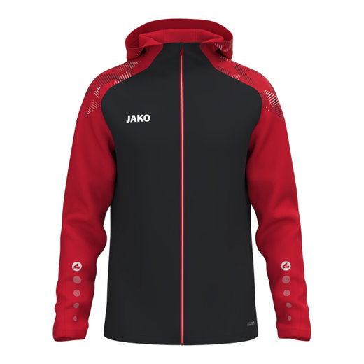 JAKO Kapuzenjacke Sonic (strapazierfähig, weiches Tragegefühl) schwarz/rot Herren