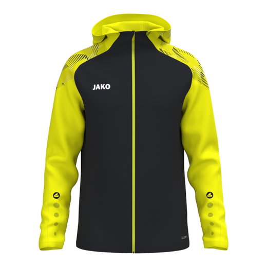 JAKO Kapuzenjacke Sonic (strapazierfähig, weiches Tragegefühl) schwarz/neongelb Herren