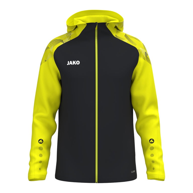 JAKO Kapuzenjacke Sonic (strapazierfähig, weiches Tragegefühl) schwarz/neongelb Herren