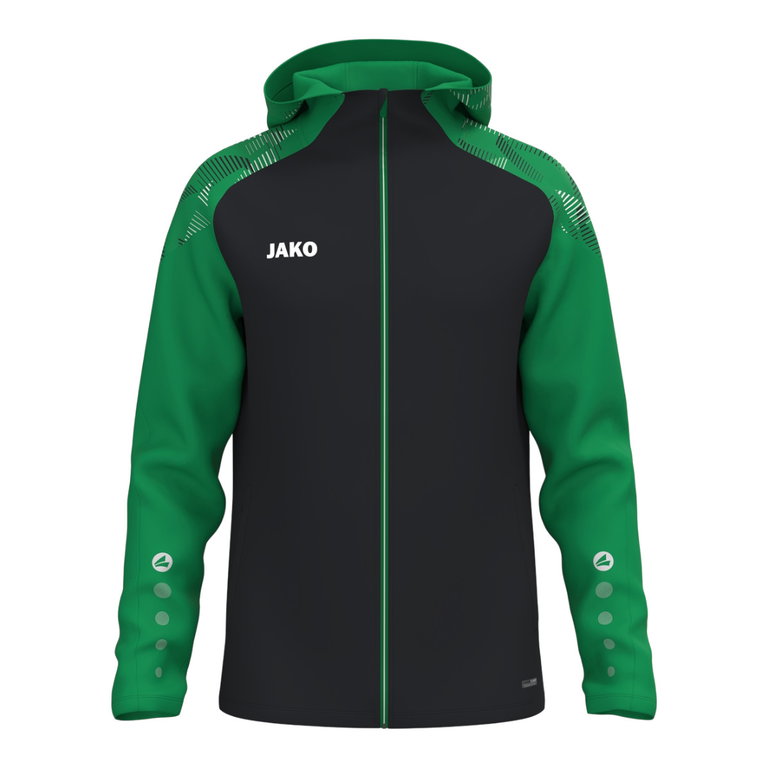 JAKO Kapuzenjacke Sonic (strapazierfähig, weiches Tragegefühl) schwarz/grün Herren