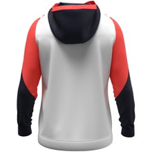 JAKO Hooded Sweatshirt with Half-Zip Dynamic (100% recycled Polyester) white/coral red/navy blue Men's