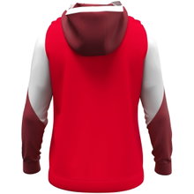 JAKO Hooded Sweatshirt with Half-Zip Dynamic (100% recycled Polyester) red/white/dark red Children