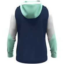 JAKO Hooded Sweatshirt with Half-Zip Dynamic (100% recycled Polyester) navy blue/white/mint green children