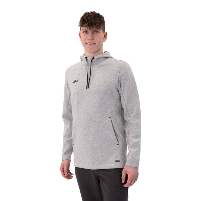 JAKO Bluza z kapturem Premium Basics (Double-Tech-Knit) jasnoszara męska