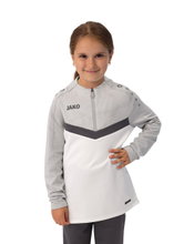 JAKO Long Sleeve Ziptop Iconic (comfortable fit) white/grey/charcoal grey children