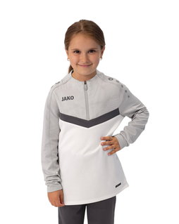 JAKO Langarmshirt Ziptop Iconic (angenehmer Tragekomfort) weiss/grau/anthrazitgrau Kinder