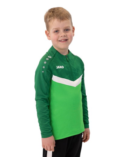 JAKO Langarmshirt Ziptop Iconic (angenehmer Tragekomfort) grün/dunkelgrün Kinder