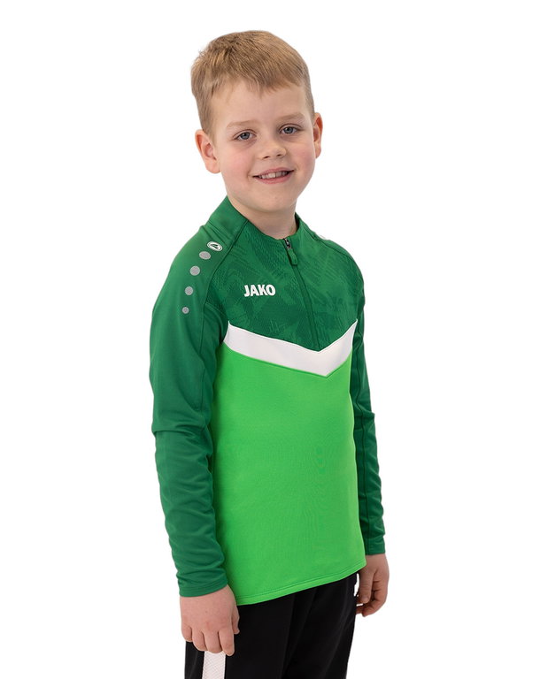 JAKO Langarmshirt Ziptop Iconic (angenehmer Tragekomfort) grün/dunkelgrün Kinder