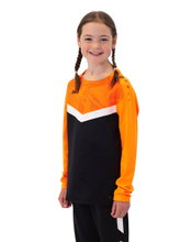 JAKO Sport Long Sleeve Sweatshirt Iconic (Polyester Stretch Fleece) black/neon orange Kids
