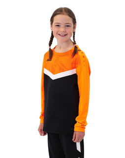 JAKO Sport-Langarmshirt Sweat Iconic (Polyester-Stretch-Fleece) schwarz/naonorange Kinder