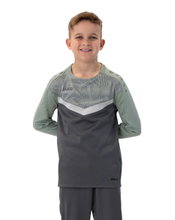 JAKO Sport Long Sleeve Sweatshirt Iconic (Polyester Stretch Fleece) Charcoal Grey/Mint Green Kids