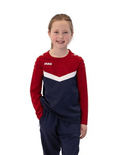 JAKO Sport-Langarmshirt Sweat Iconic (Polyester-Stretch-Fleece) marineblau/rot Kinder