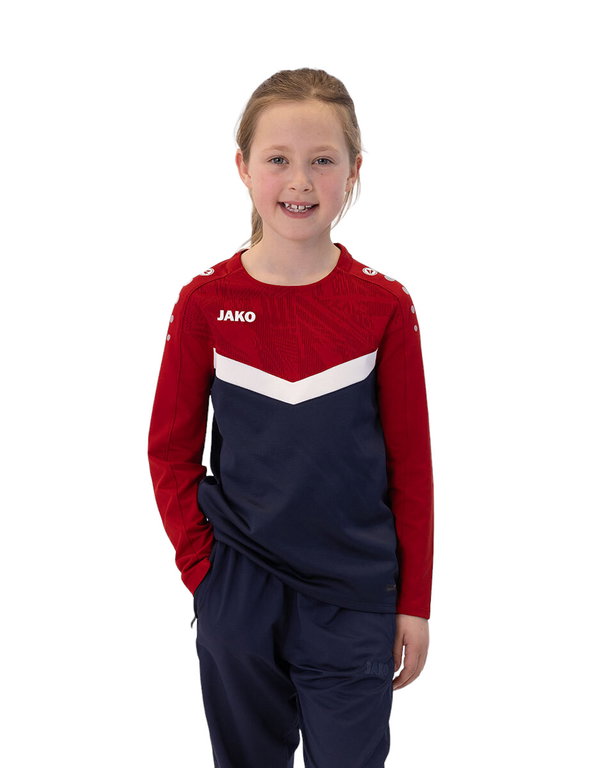 JAKO Sport Long Sleeve Sweatshirt Iconic (Polyester Stretch Fleece) navy/red Kids