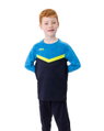 JAKO Sport-Langarmshirt Sweat Iconic (Polyester-Stretch-Fleece) marineblau/hellblau/gelb Kinder