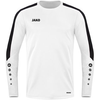 JAKO Sport-Langarmshirt Sweat Power (rec. Polyester, hohe Bewegungsfreiheit) weiss Kinder