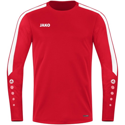 JAKO Sport-Langarmshirt Sweat Power (rec. Polyester, hohe Bewegungsfreiheit) rot Herren