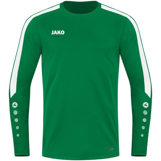 JAKO Sport-Langarmshirt Sweat Power (rec. Polyester, hohe Bewegungsfreiheit) grün Kinder