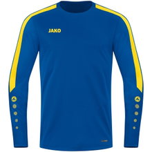 JAKO Sport-Langarmshirt Sweat Power (rec. Polyester, hohe Bewegungsfreiheit) royalblau/gelb Kinder