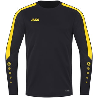 JAKO Sport-Langarmshirt Sweat Power (rec. Polyester, hohe Bewegungsfreiheit) schwarz/gelb Kinder