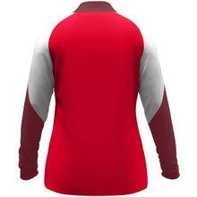 JAKO Long Sleeve Zip Top Dynamic (recycled polyester, elastic material) red/white/dark red ladies