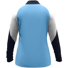 JAKO Long Sleeve Zip Top Dynamic (recycled polyester, elastic material) sky blue/white/navy blue ladies