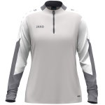 JAKO Long Sleeve Zip Top Dynamic (recycled polyester, elastic material) light grey/white/grey ladies