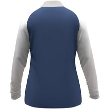 JAKO Long Sleeve Zip Top Dynamic (recycled polyester, elastic material) navy blue/white/light grey ladies