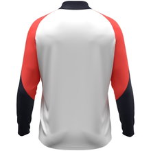 JAKO Long Sleeve Zip Top Dynamic (recycled polyester, elastic material) white/coral red/navy blue men's
