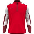 JAKO Langarmshirt Ziptop Dynamic (rec. Polyester, elastisches Material) rot/weiss/dunkelrot Herren