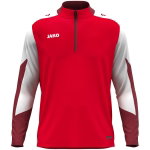 JAKO Long Sleeve Zip Top Dynamic (recycled polyester, elastic material) red/white/dark red men's
